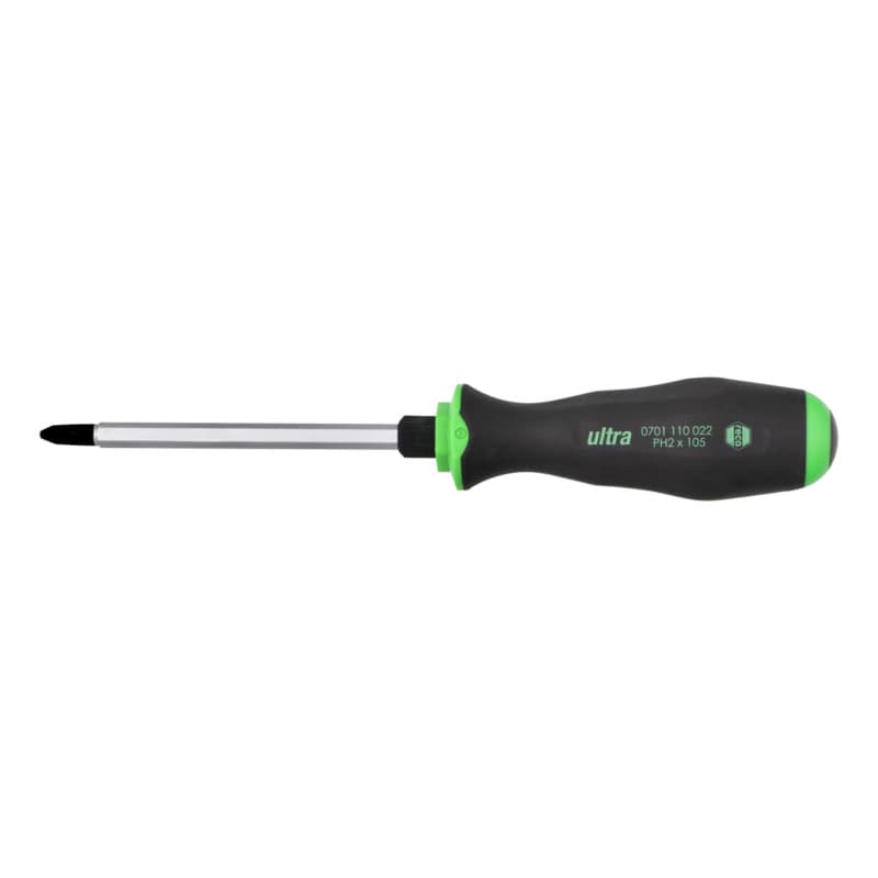 RECA ultra screwdriver with striking cap, PH 2 recessed head