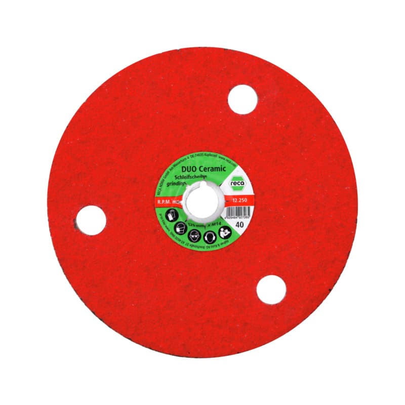 DUO ceramic sanding disc, grain 40, ceramic abrasive grain 125 mm