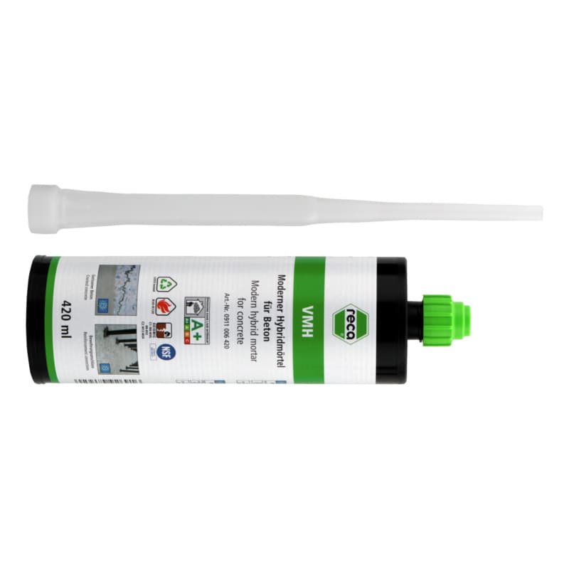 VMH chemical injection mortar, 420 ml, coaxial cartridge with mixer nozzle