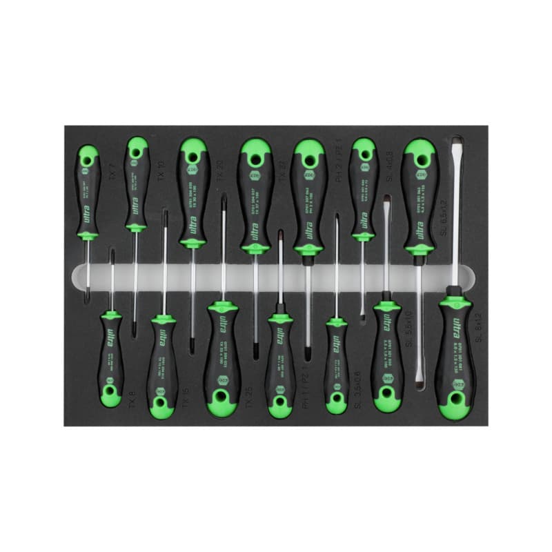 RECA inlay ultra screwdriver 14 pcs empty laser cut 283x396 mm