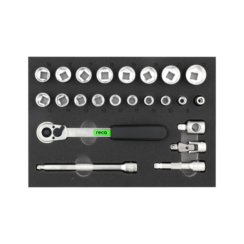 RECA inlay socket wrench 3/8 inch, 23 pcs