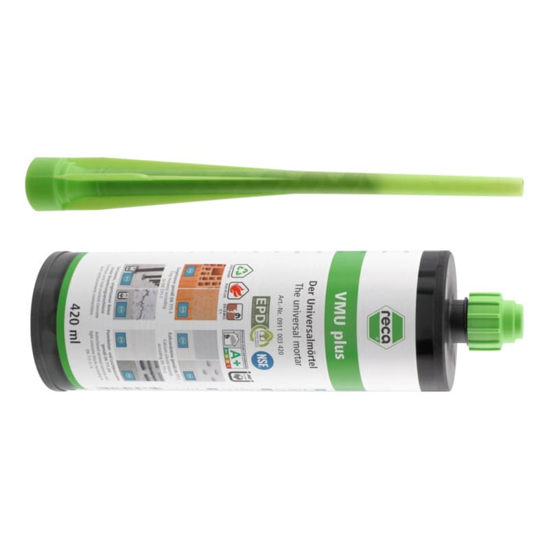 VMU plus chemical injection mortar, 420 ml, coaxial cartridge with mixer nozzle