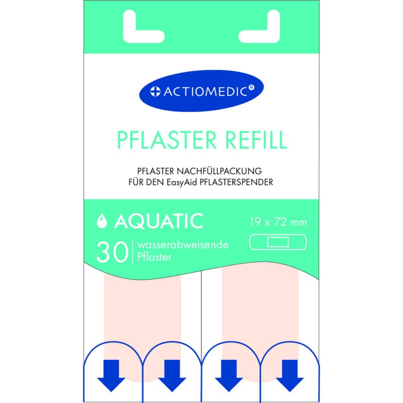 EasyAid refill pack plaster strips 30 pcs water resistant skin coloured 19x72 mm
