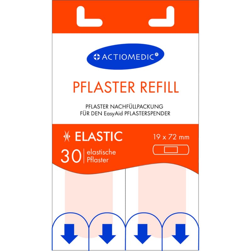 EasyAid refill pack plaster strips 30 pcs elastic skin coloured 19 x 72 mm
