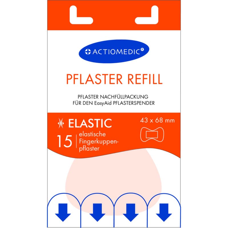 EasyAid refill pack plaster strips 15 pcs elastic skin coloured 68 x 43 mm