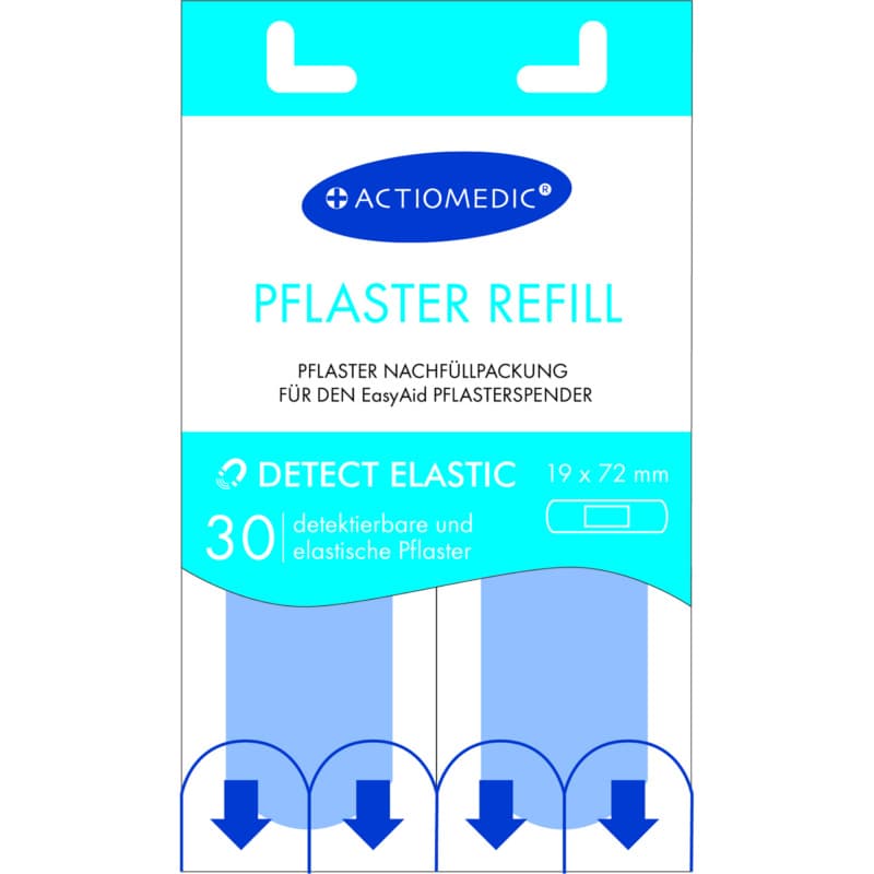 EasyAid refill pack plaster strips 30 pcs elastic blue 19 x 72 mm