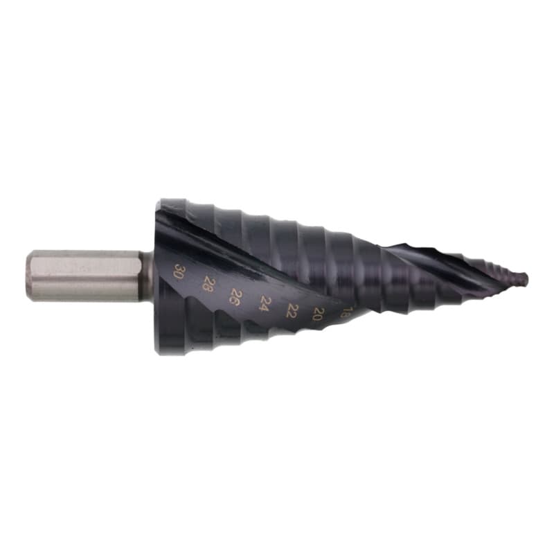 Tip Top stepped drill bit HSS TiAlN 8-30 mm