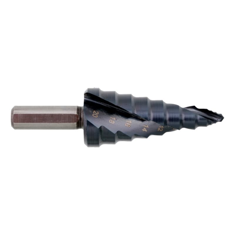 Tip Top stepped drill bit HSS TiAlN 6-20 mm