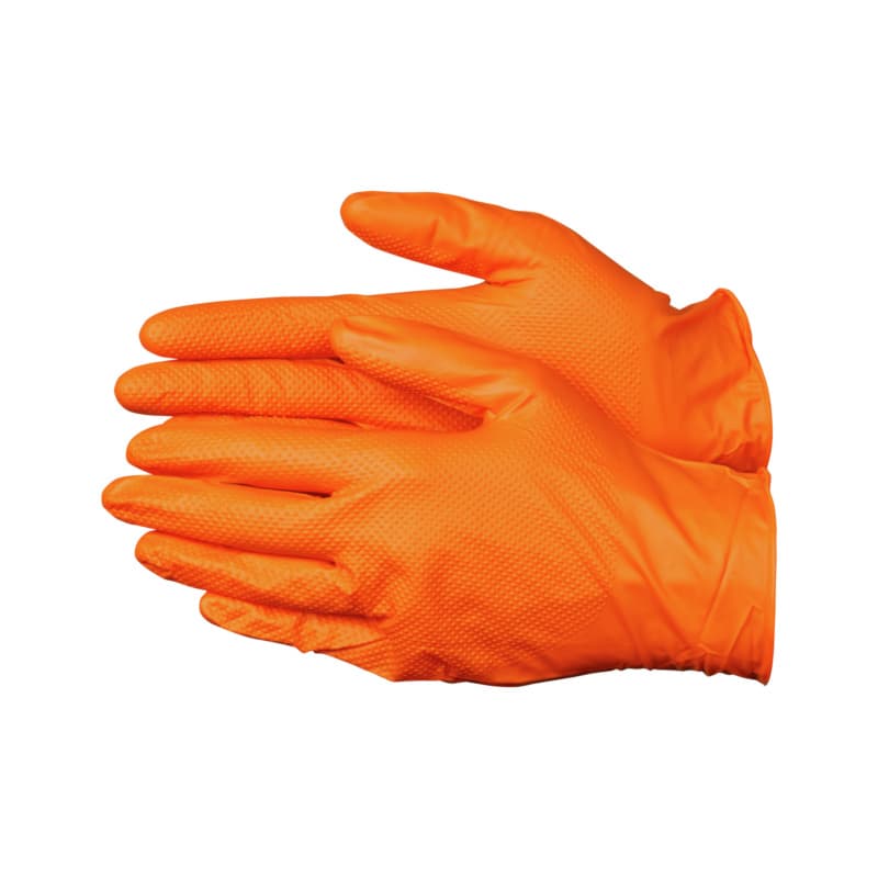 Disposable nitrile glove, orange, nitrile, powder-free, size M