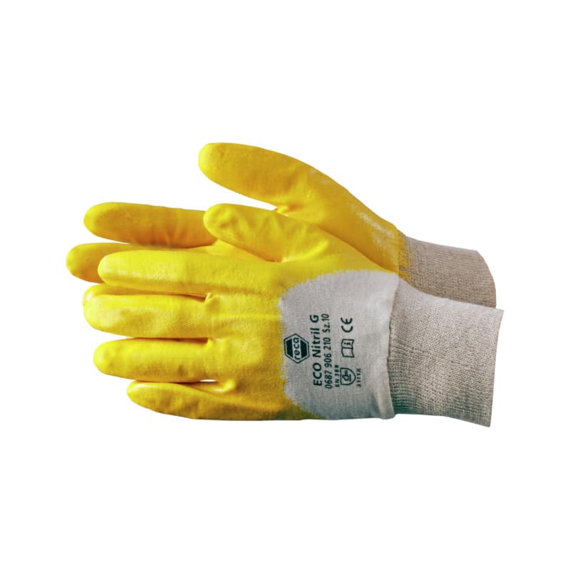 ECO Nitril G protective glove, knitted cuff, size 8