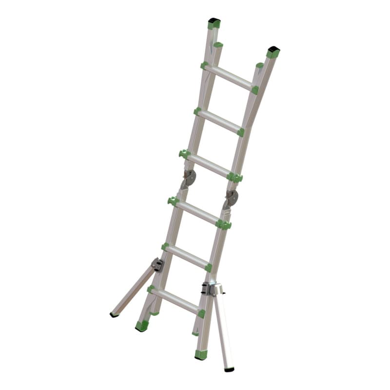 Alu telescopic ladder set with tip protection 4x3 rungs