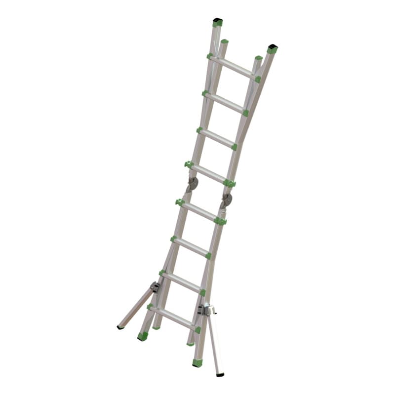 Alu telescopic ladder set with tip protection 4x4 rungs