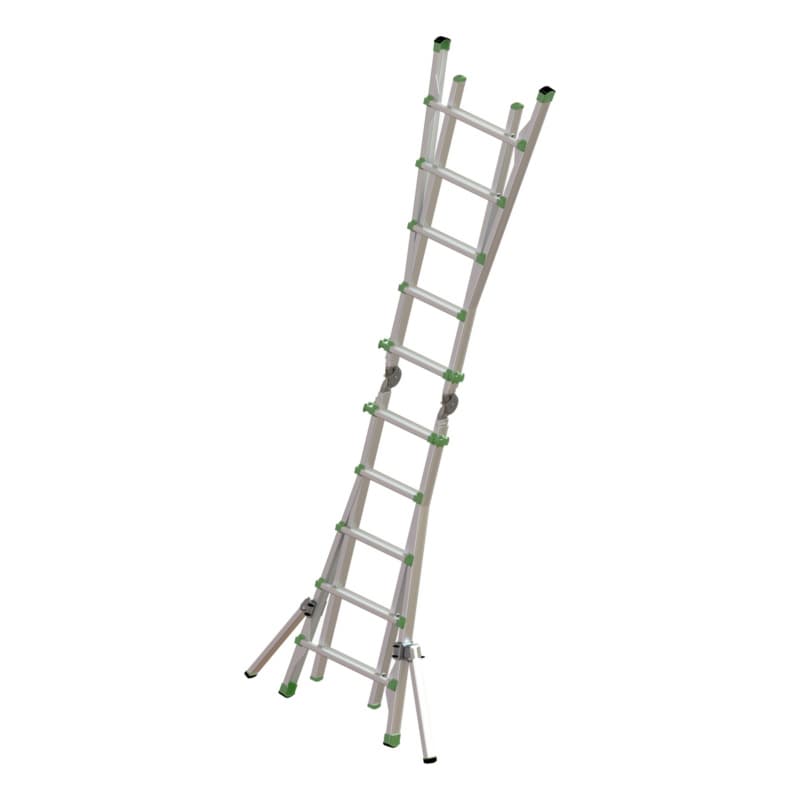 Alu telescopic ladder set with tip protection 4x5 rungs