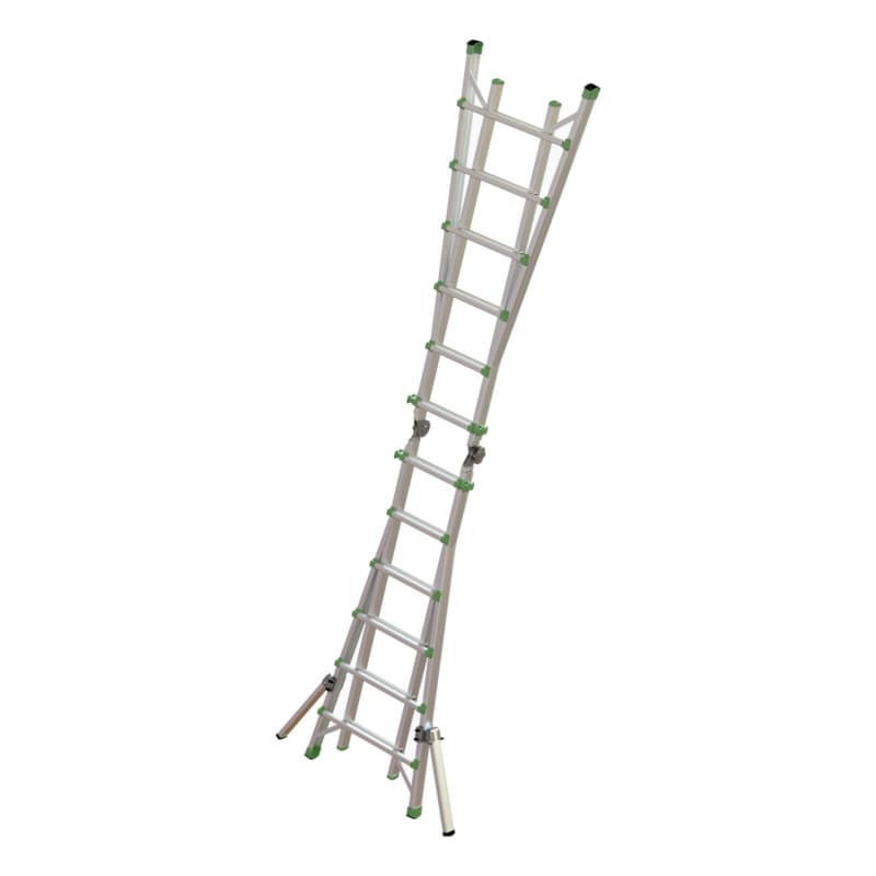 Alu professional telescopic ladder set with tip protection 4x6 rungs