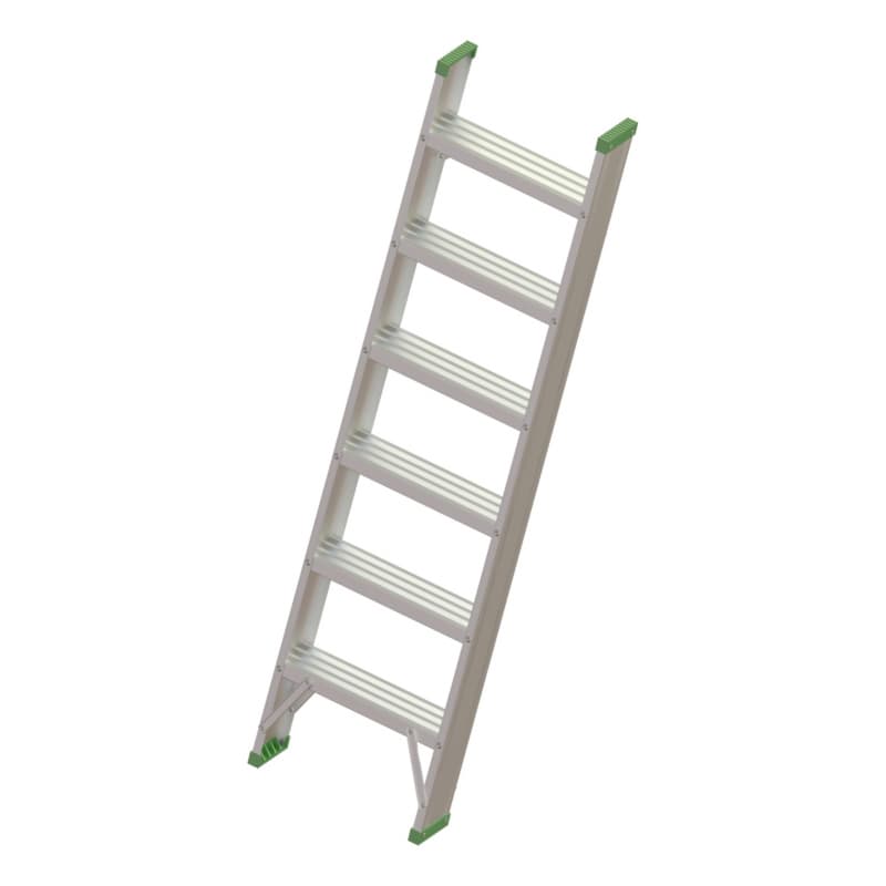Alu leaning ladder with steps 1x6