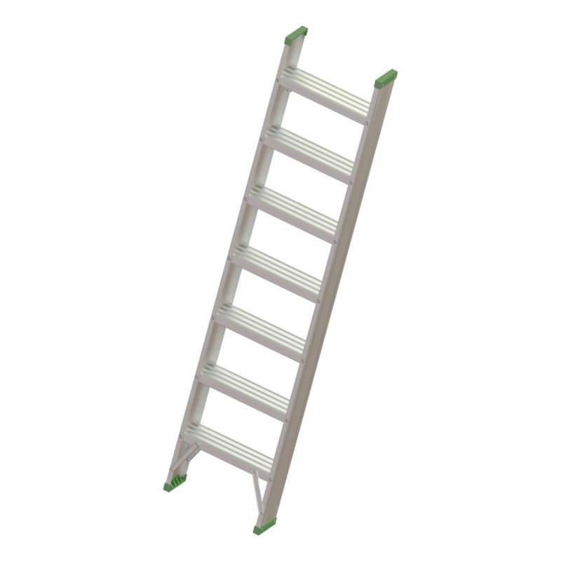 Alu leaning ladder with steps 1x7