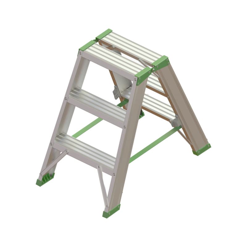 Alu standing ladder with steps 2x3