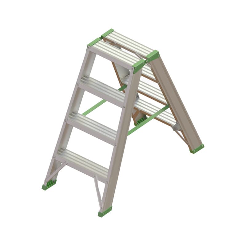 Alu standing ladder with steps 2x4