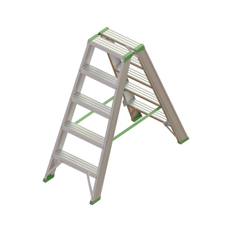 Alu standing ladder with steps 2x5