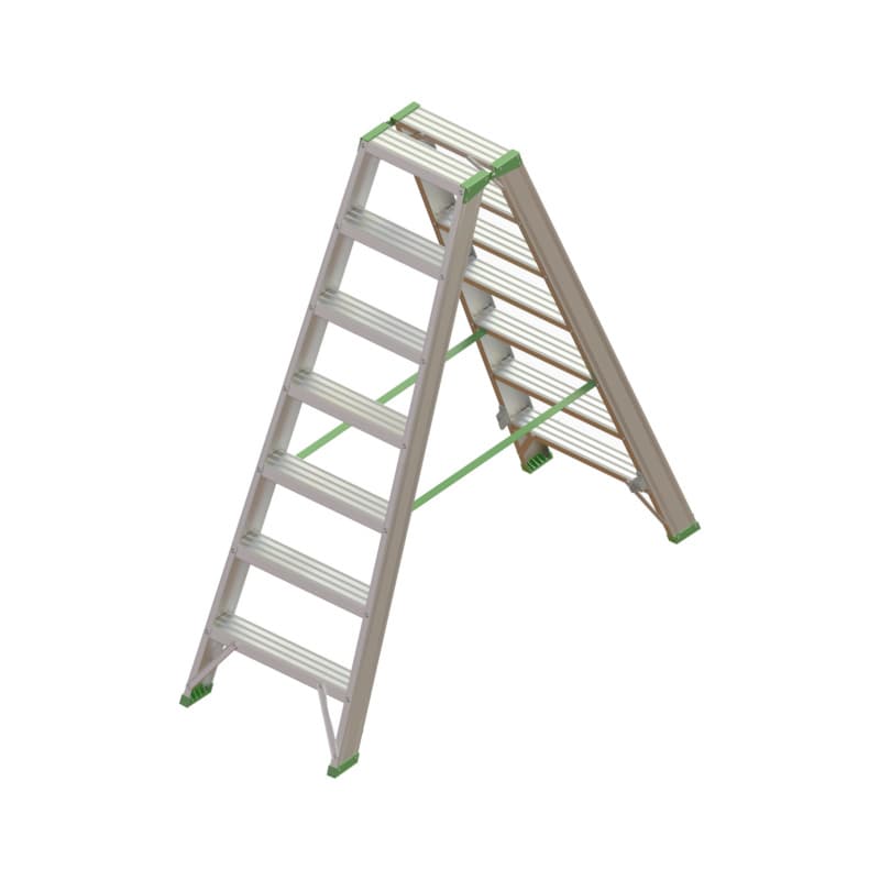 Alu standing ladder with steps 2x7