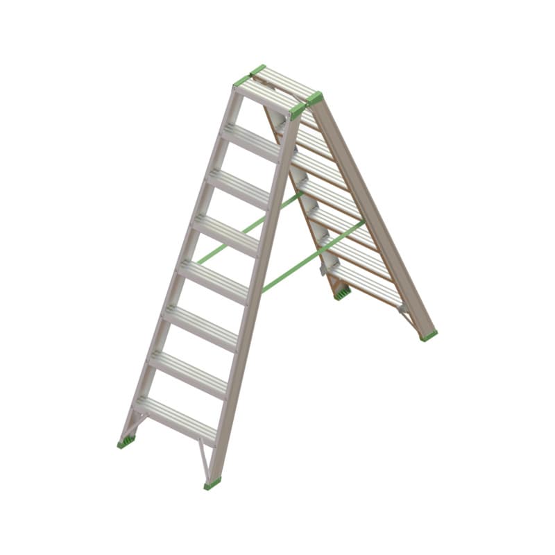 Alu standing ladder with steps 2x8