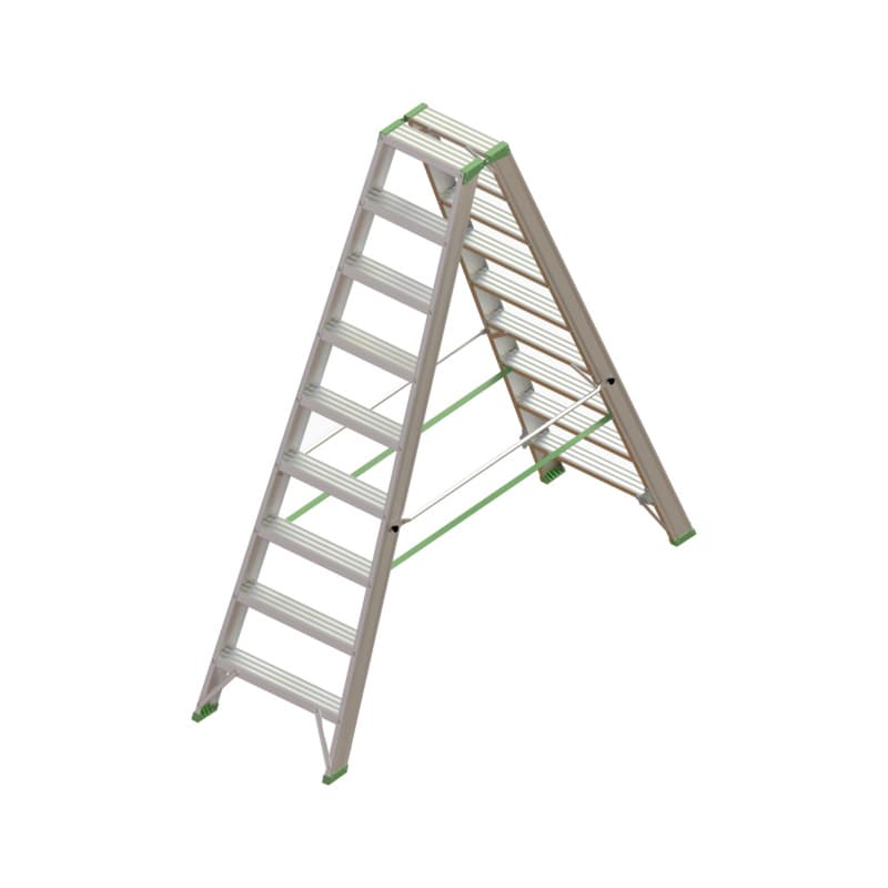 Alu standing ladder with steps 2x9