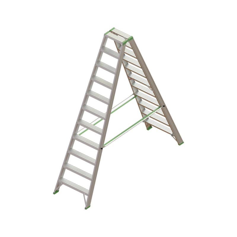 Alu standing ladder with steps 2x11