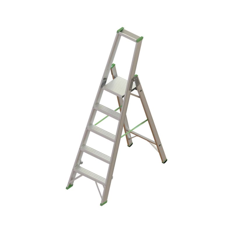 Alu standing ladder with platform 1x5 steps
