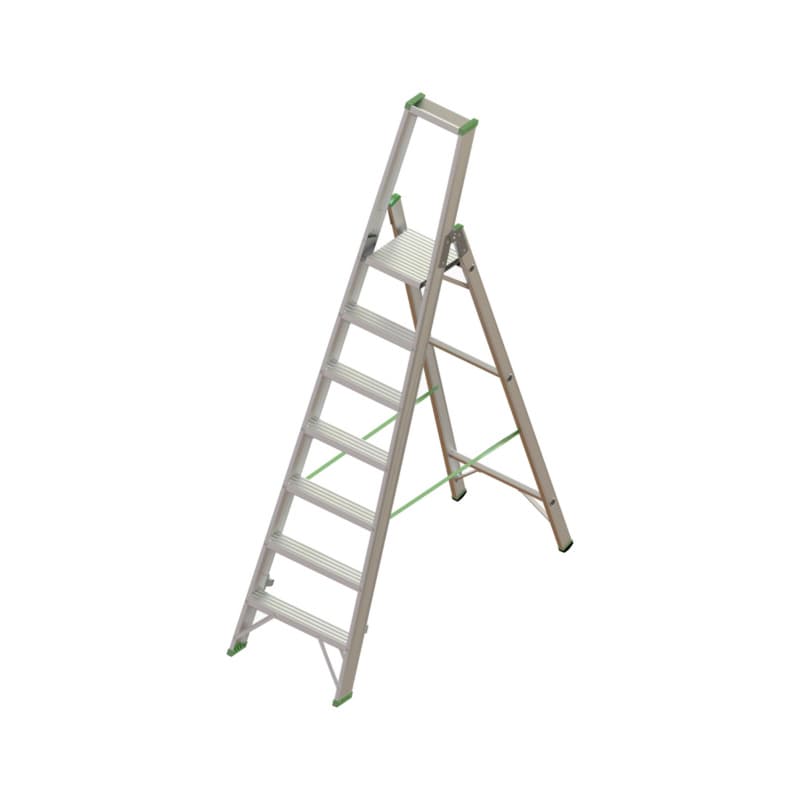 Alu standing ladder with platform 1x7 steps