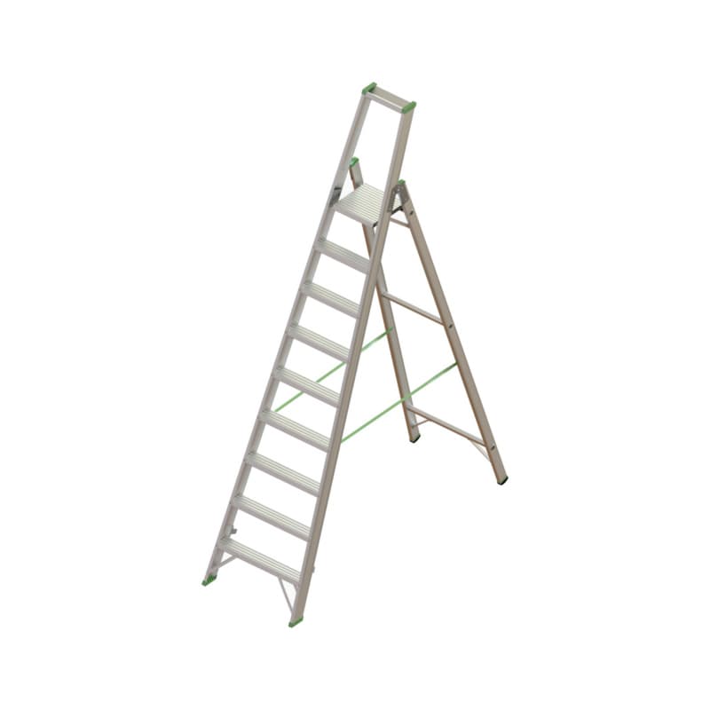 Alu standing ladder with platform 1x9 steps