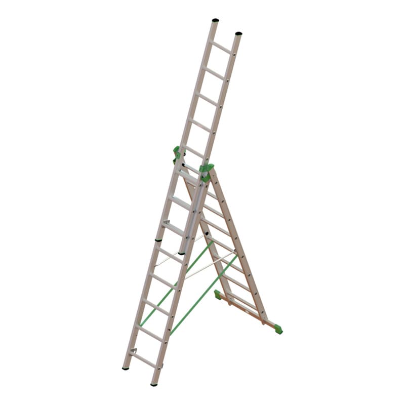 Alu multipurpose ladder 3 pieces with traverse 3x8 rungs