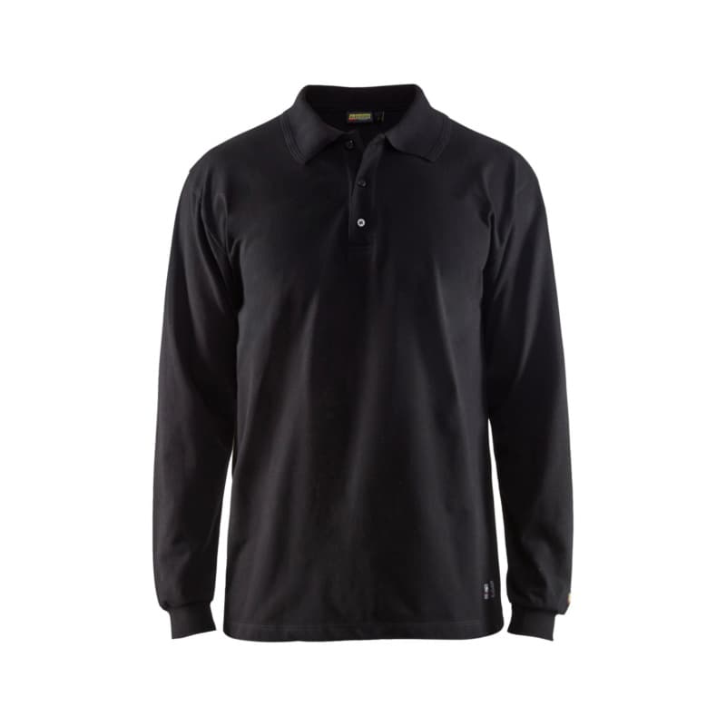 Flammschutz Langarm-Polo Schwarz 3374 1741 9900 4XL