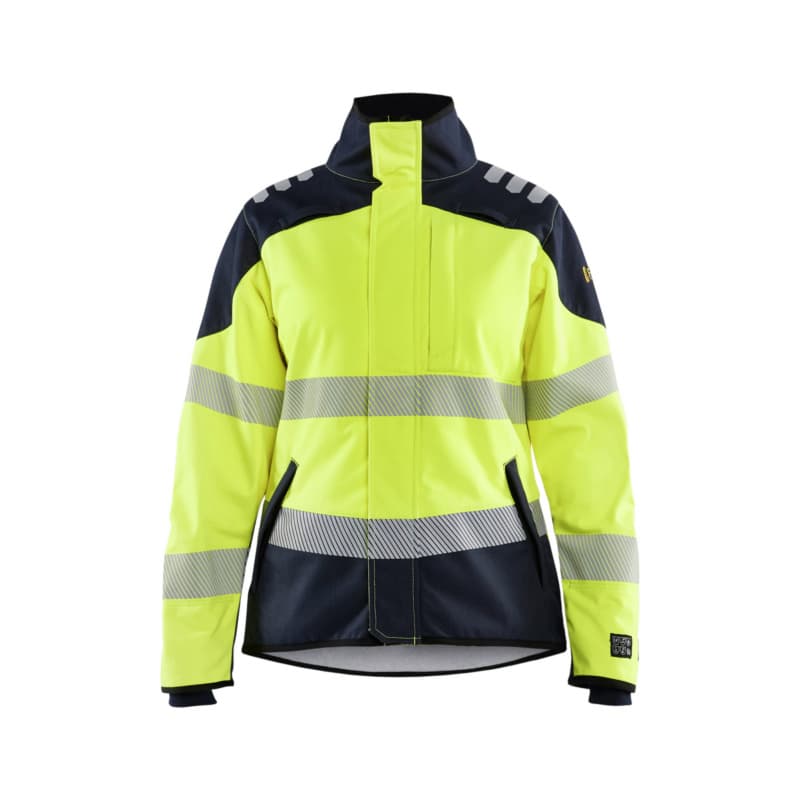 Damen Multinorm Softshelljacke High Vis Gelb/Marineblau 4448 1560 3389 L
