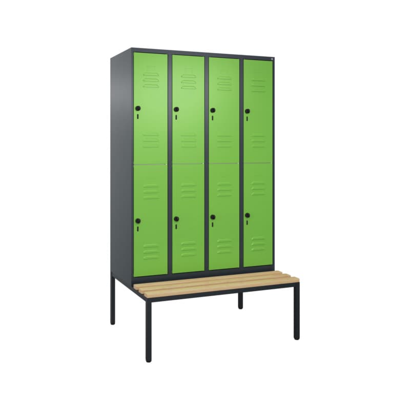 RECA Doppelstöckiger Spind 4 Abteile 2120x1200x815 7016/6018
