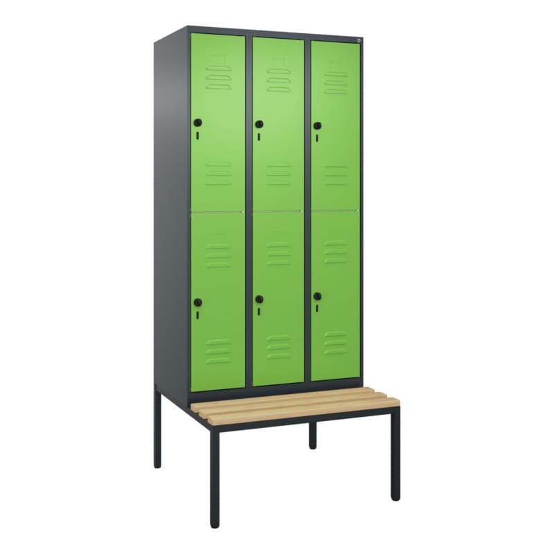 RECA Doppelstöckiger Spind 3 Abteile 2120x900x815 7016/6018