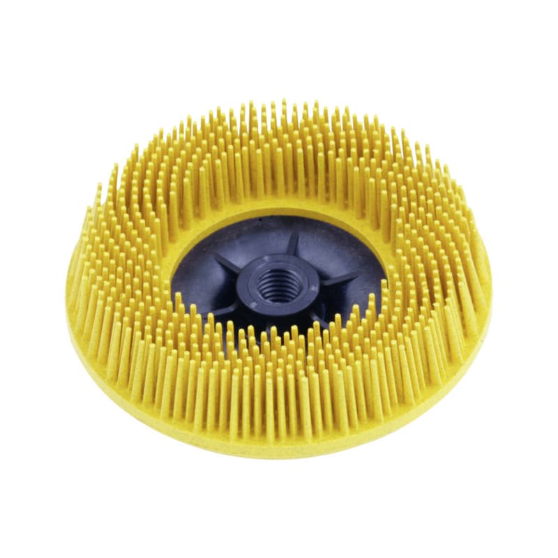 Mop brush for angle grinders, yellow, grain 80, 115 mm