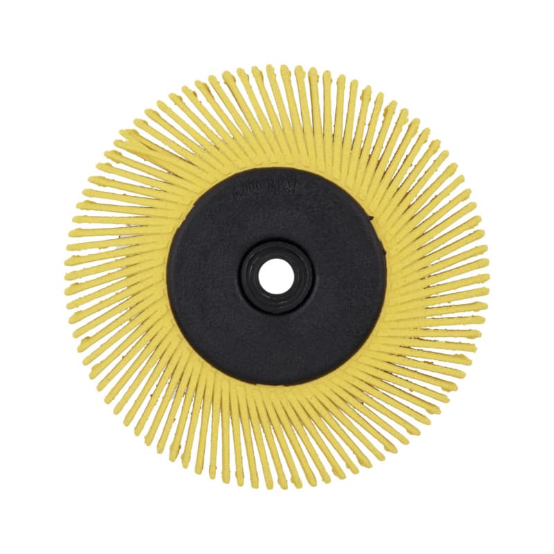 Wheel brush, yellow, grain 80, 152 mm for bench grinders