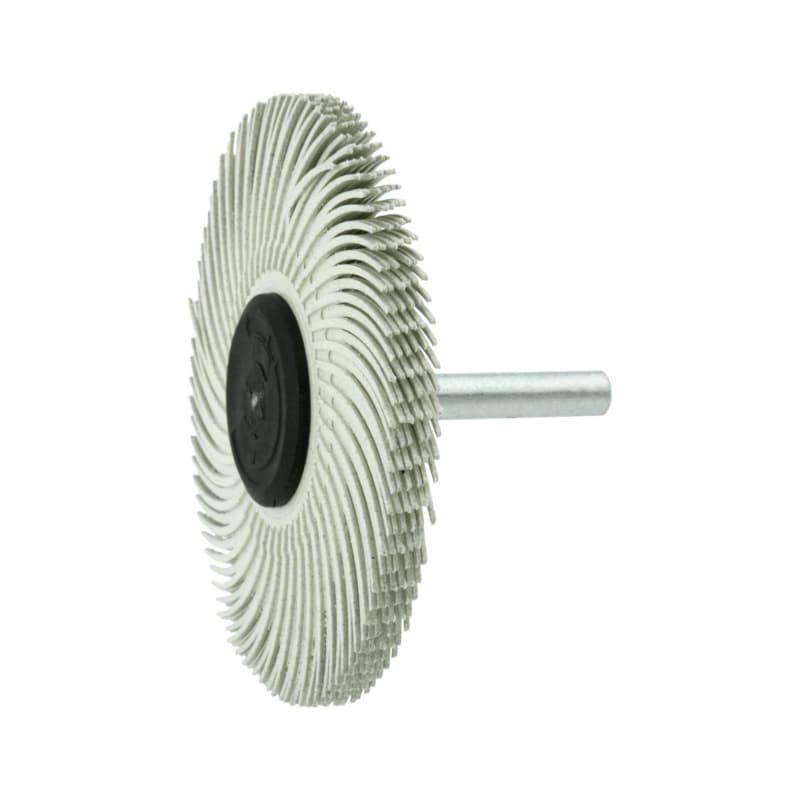 Spindle-mounted wheel brush, white, grain 120, 50 mm for straight grinder