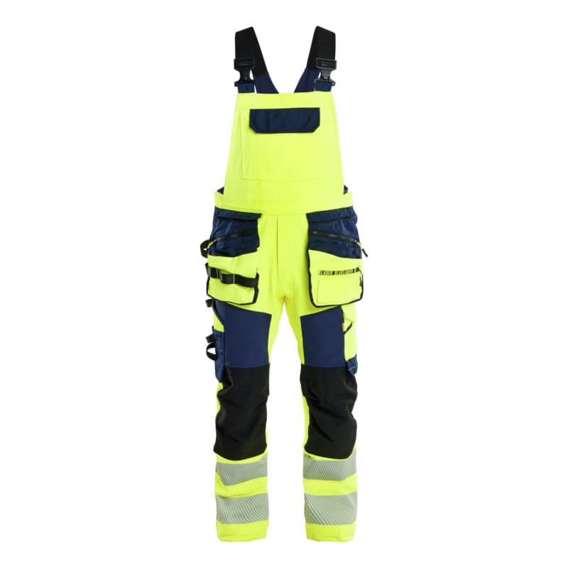 High Vis Dungarees 4-Way Stretch High Vis Yellow/Navy Blue 2626 1648 3389 C44