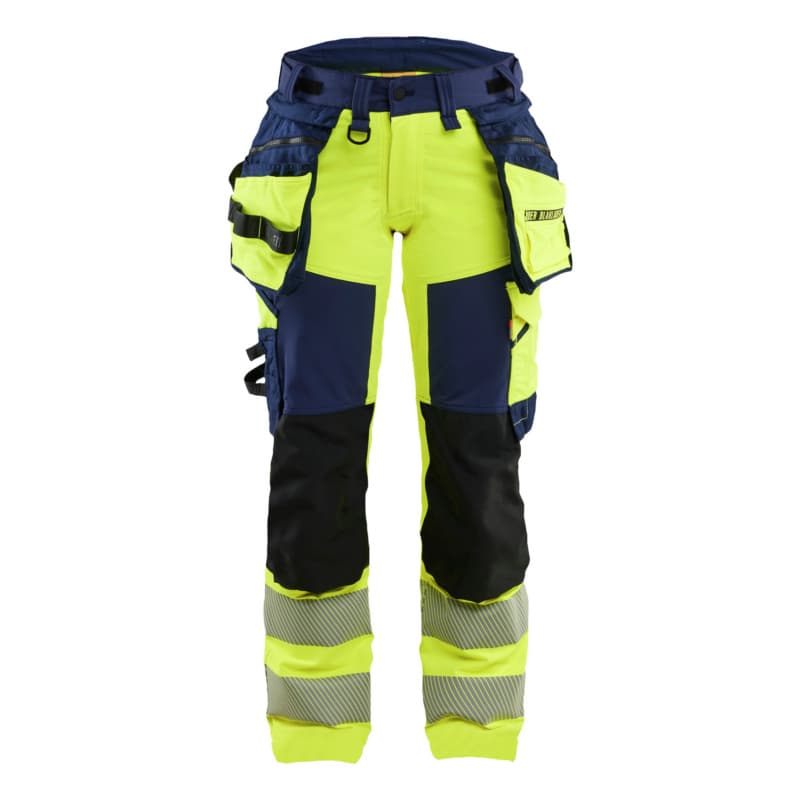Women's trousers hivis 4-way stretch hivis yellow/navy blue 7022 1648 3389 C34