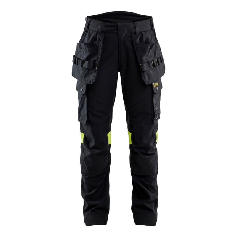 Damen Handwerker Bundhose Inhärent Schwarz/Gelb 7108 1512 9933 D19