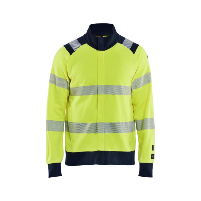Multinorm Sweatshirt Reißverschluss High Vis Gelb/Marineblau 3461 1762 3389 4XL