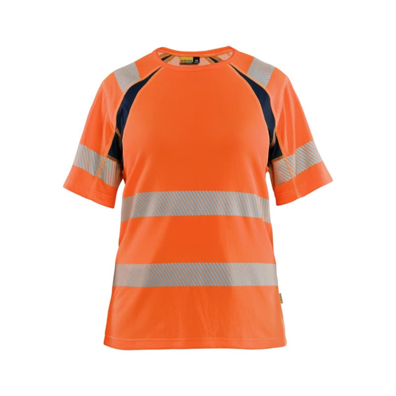 Damen High Vis T-Shirt High Vis Orange/Marineblau 3503 2537 5389 L