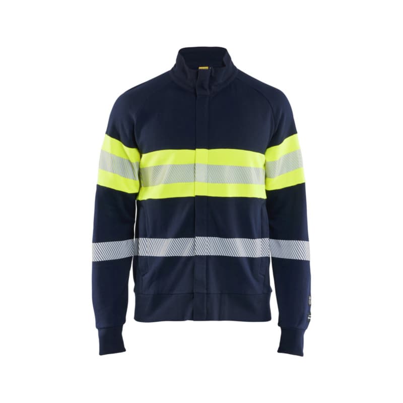 Multinorm Sweatshirt Reißverschluss Marineblau/High Vis Gelb 3462 1762 8933 4XL