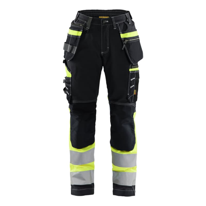 Damen High Vis Bundhose mit Stretch Schwarz/Gelb 7196 1370 9933 C32