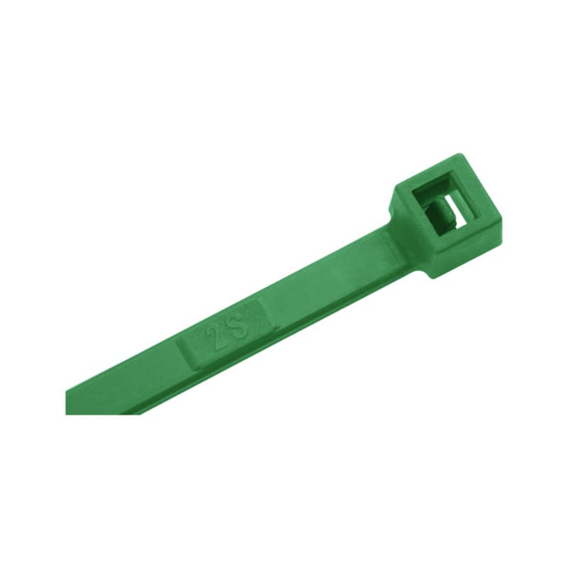Cable tie with plastic latch, green 4.5 x 200 mm