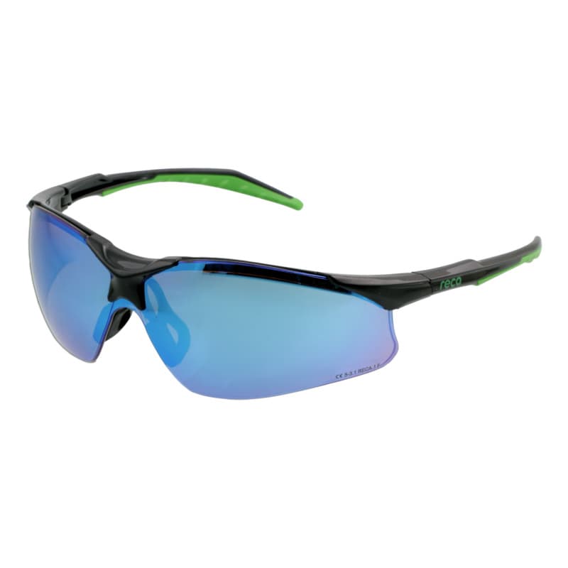 RX 206 safety goggles with frame, blue mirrored