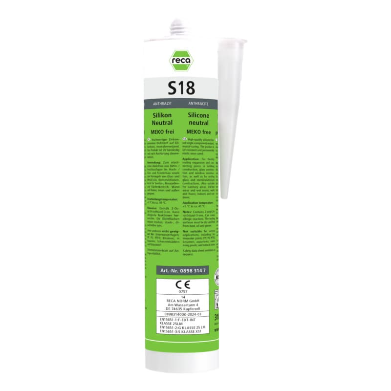 S 18 silicone, neutral, anthracite, 310 ml MEKO-free