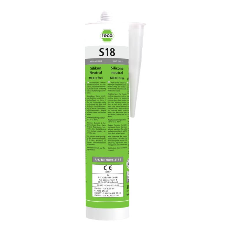 S18 silicone neutral grey 310 ml MEKO-free