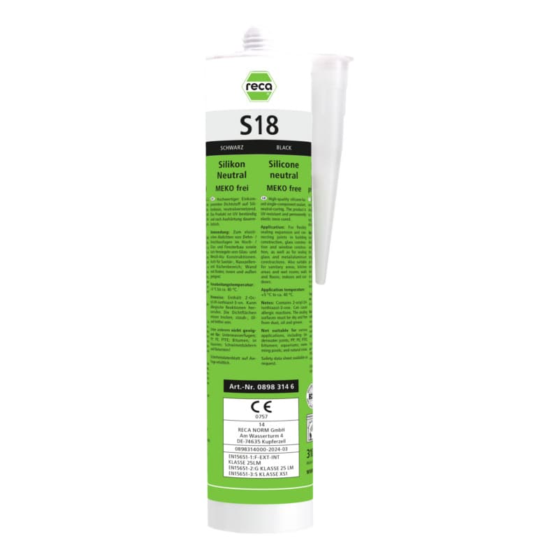 S 18 silicone neutral black310ml MEKO-free